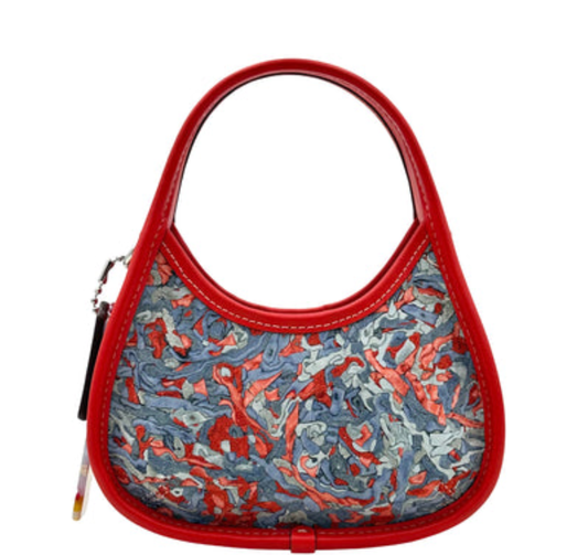 Coach Mini Ergo Bag In Upcrushed Upcrafted Leather - Miami Red Multi