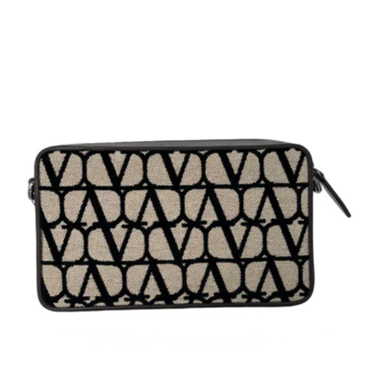 Valentino Garavani Toile Iconographe Shoulder Bag-Beige/ Black/ Brown