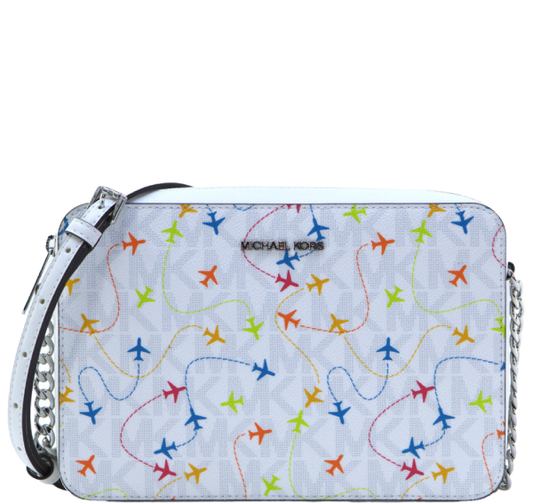 Michael Kors Jet Set Large East West Crossbody - Optic White Multi