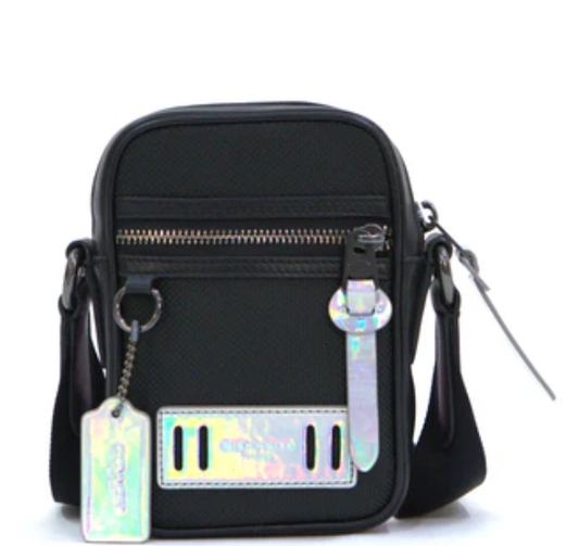 Coach Men's Black Shoulder Terrain Reflective Crossbody Bag - Black