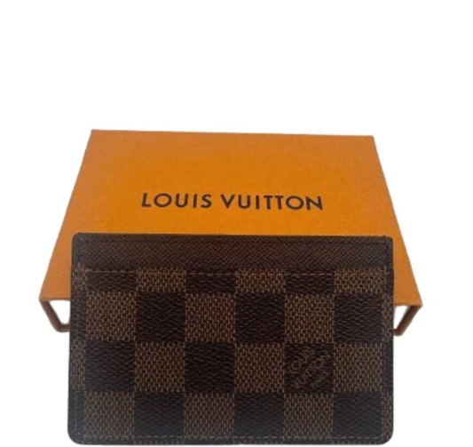 Louis Vuitton Damier Ebene Card Holder – Brown Canvas Wallet