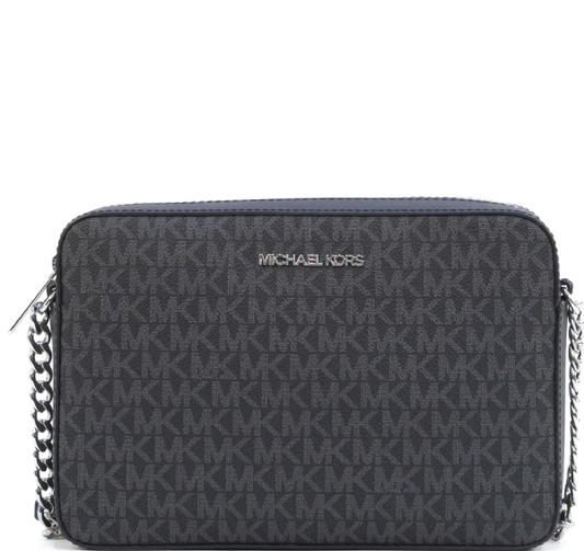 Michael Kors Jet Set MK Signature Crossbody Bag - Black