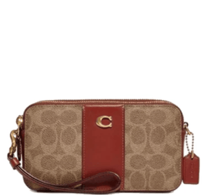 Coach Card Case Signature Kira Crossbody - Tan/Rust - www.unoo.com