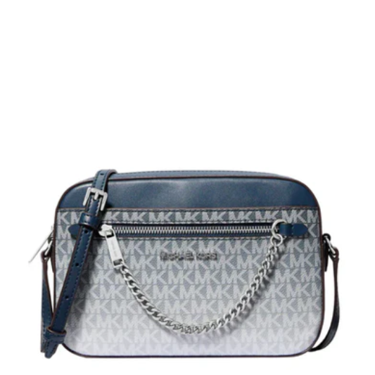 Michael Kors Jet Set Large Ombré Signature Logo Crossbody Body- Navy