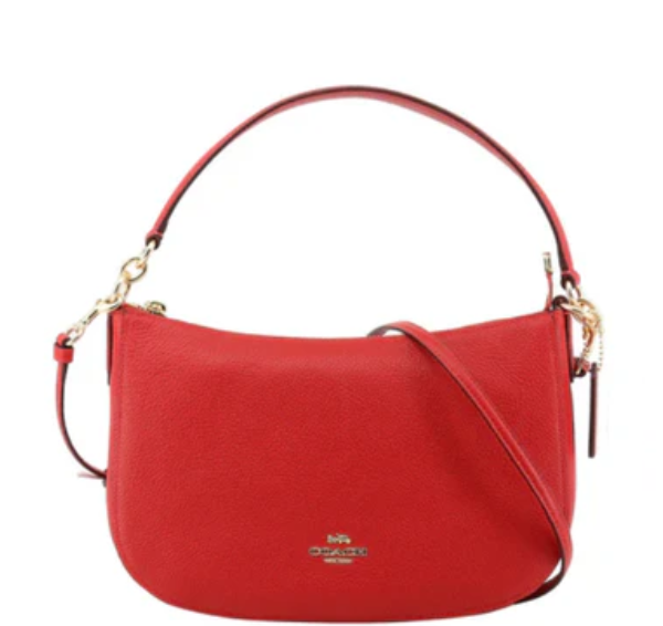 Coach Sutton Crossbody in Polished Pebble Leather- Tangerine Orange