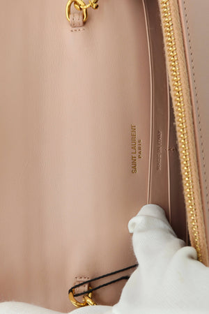Saint Laurent Kate Tassel Wallet on Chain Pale Pink Leather Crossbody Clutch Bag - www.unoo.com
