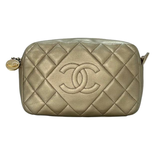 Chanel Quilted Leather Camera Bag Ivory-Beige