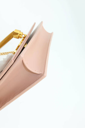 Saint Laurent Kate Tassel Wallet on Chain Pale Pink Leather Crossbody Clutch Bag - www.unoo.com