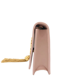 Saint Laurent Kate Tassel Wallet on Chain Pale Pink Leather Crossbody Clutch Bag - www.unoo.com