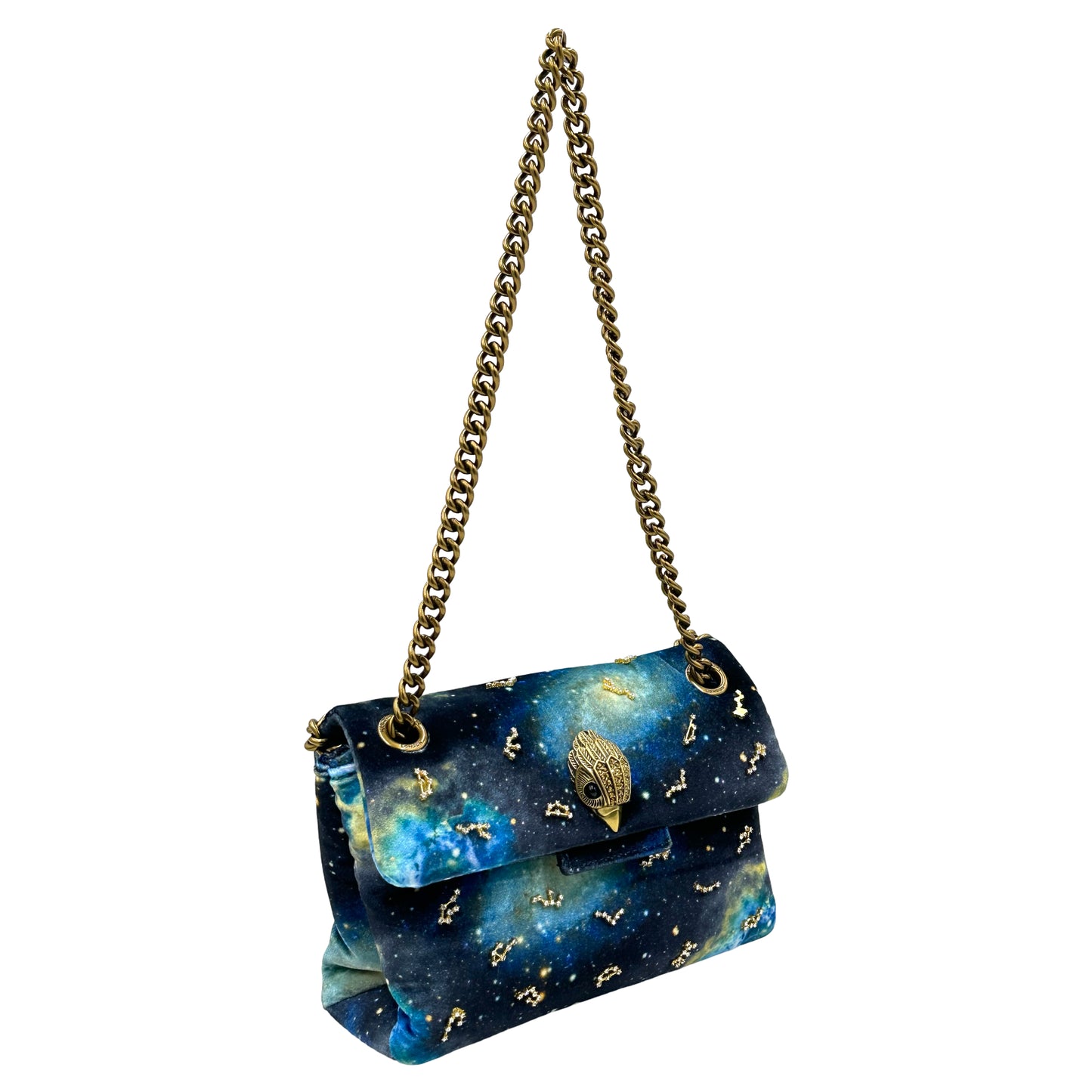 Kurt Geiger Kensington Mini Velvet Shoulder Bag - Blue multi