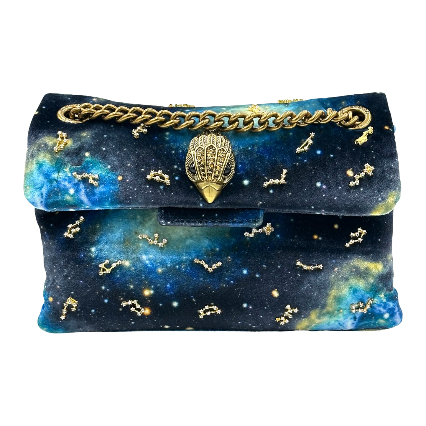 Kurt Geiger Kensington Mini Velvet Shoulder Bag - Blue multi
