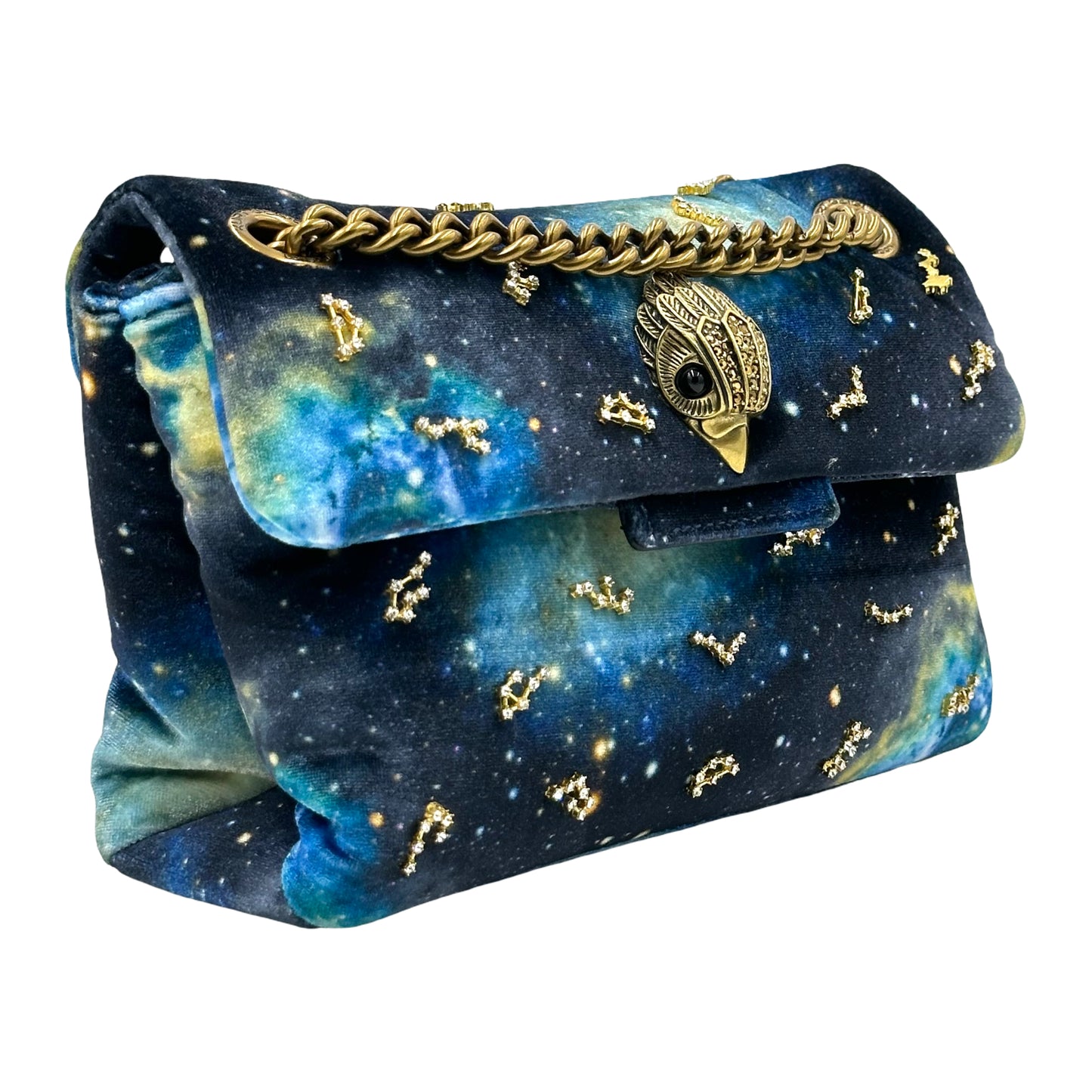 Kurt Geiger Kensington Mini Velvet Shoulder Bag - Blue multi