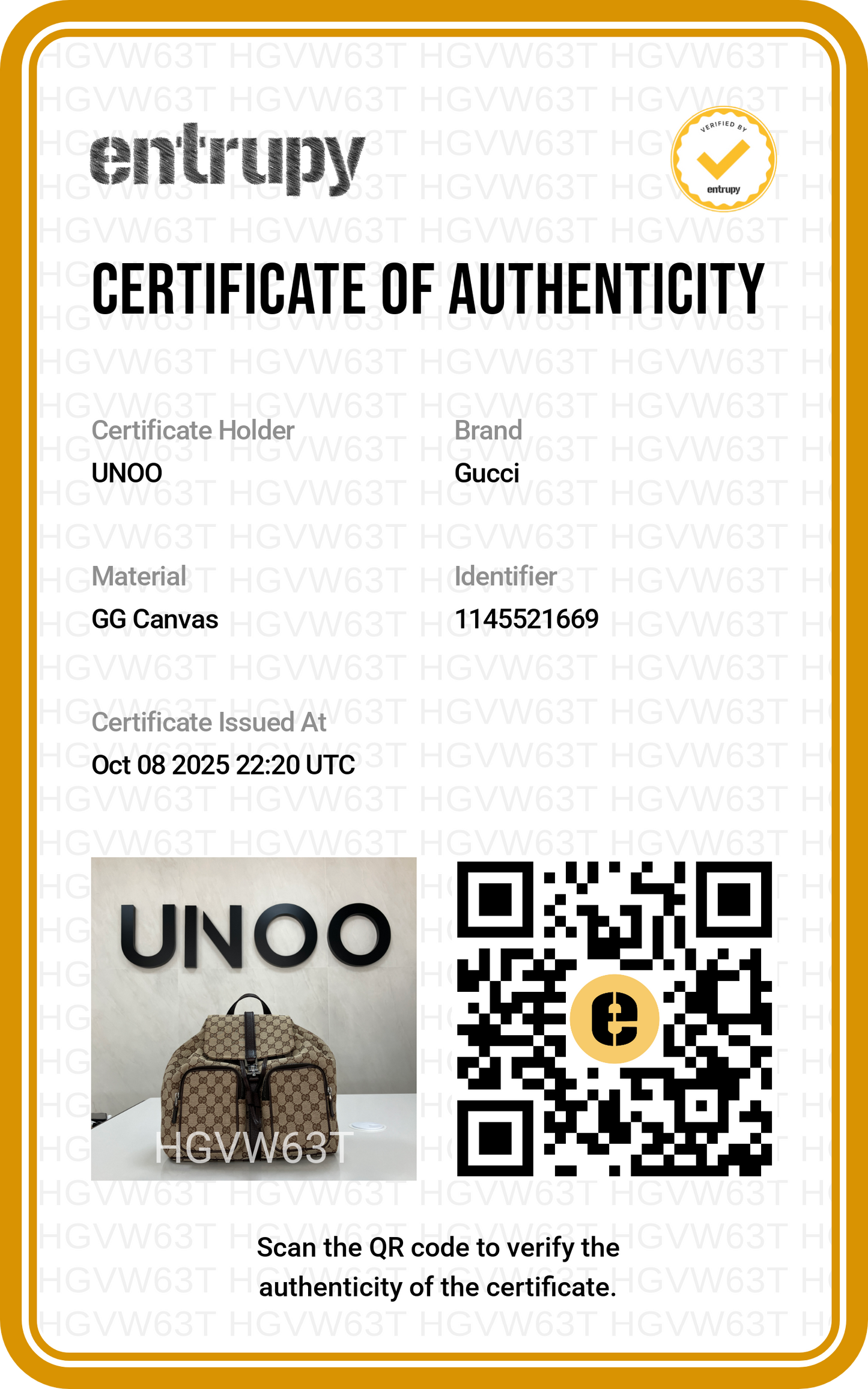 Gucci Jackie Embossed Monogram Canvas Backpack -PRE OWNED