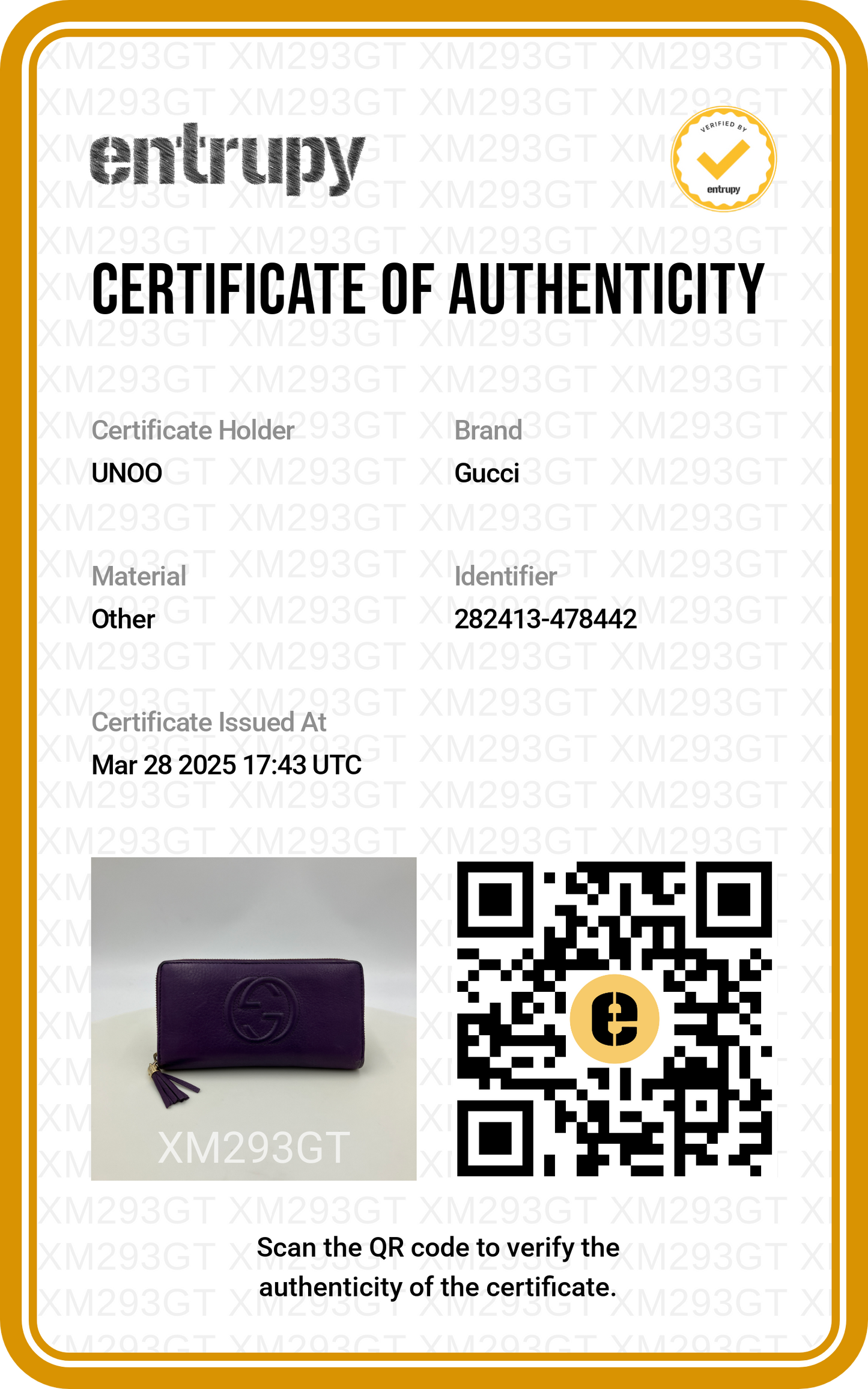 Gucci Interlocking G Leather Wallet Purple - PRE OWNED