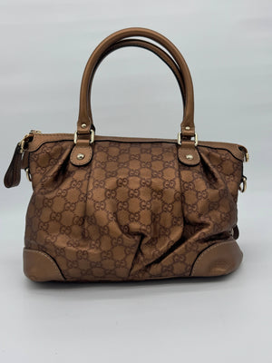 Gucci Sukey Medium Guccissima Bronze Leather Top Handle Bag - www.unoo.com