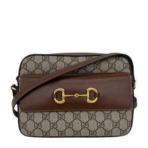 Gucci Horsebit 1955 Small GG Supreme Brown Shoulder Bag - www.unoo.com