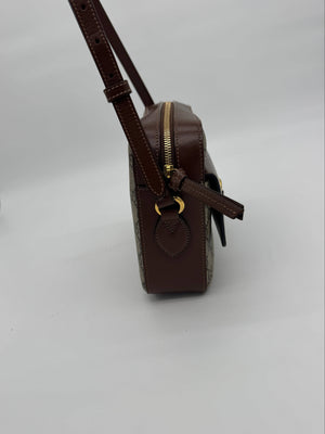 Gucci Horsebit 1955 Small GG Supreme Brown Shoulder Bag - www.unoo.com