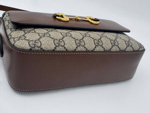 Gucci Horsebit 1955 Small GG Supreme Brown Shoulder Bag - www.unoo.com
