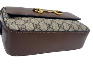 Gucci Horsebit 1955 Small GG Supreme Brown Shoulder Bag - www.unoo.com