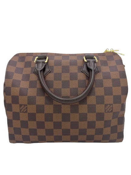 Louis Vuitton Speedy 25 Damier Ebene Canvas Brown Top Handle Handbag