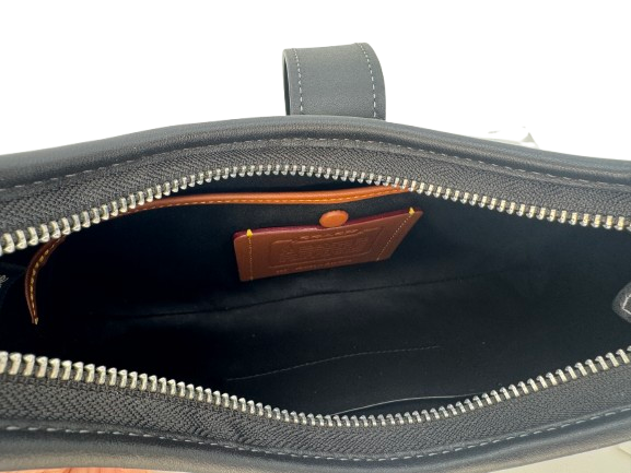 Coach Swinger 20 Crystal Signature Jacquard Shoulder Handbag – Black