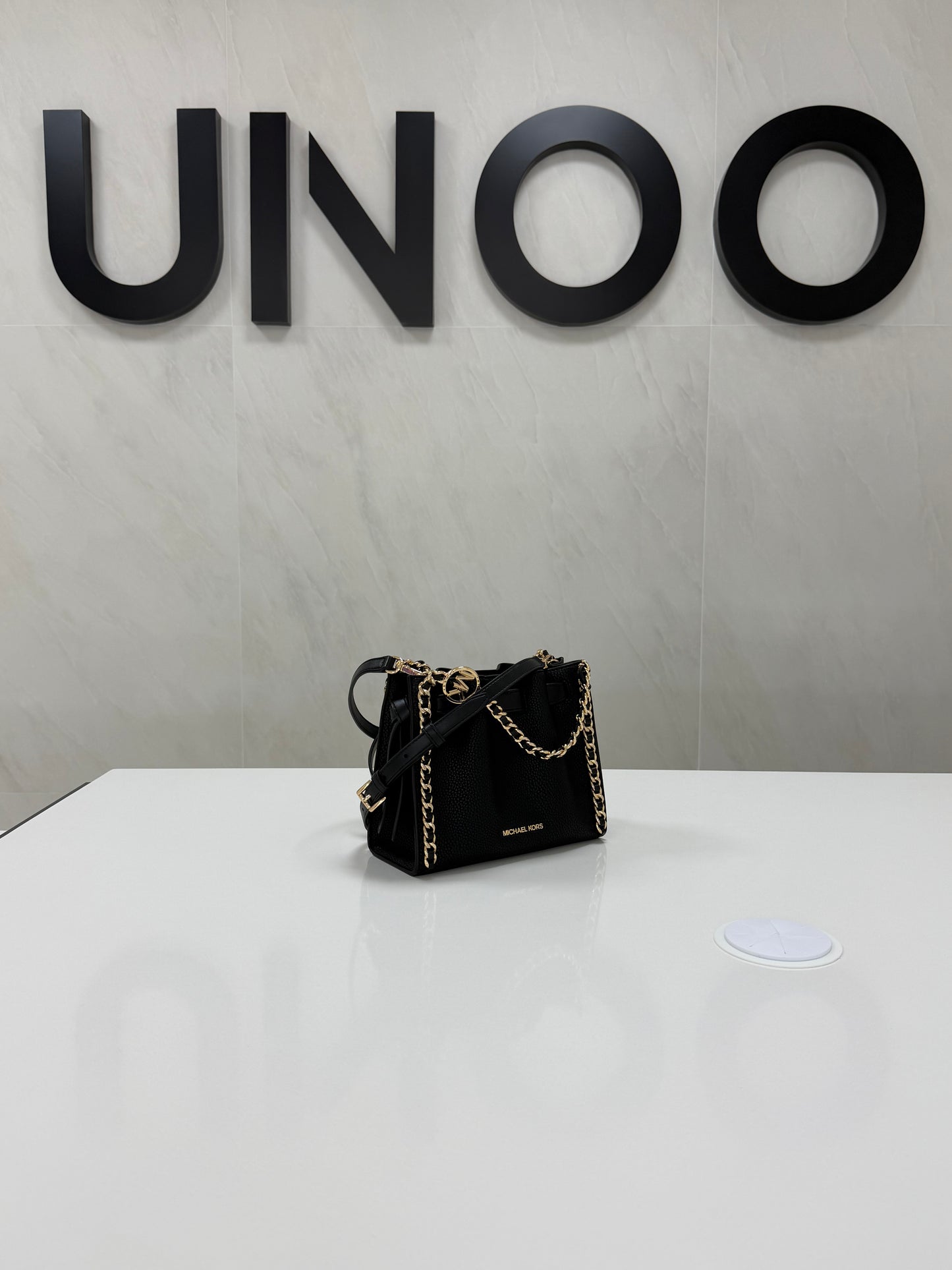 Michael Kors Mina Small Chain Crossbody Bag- Black