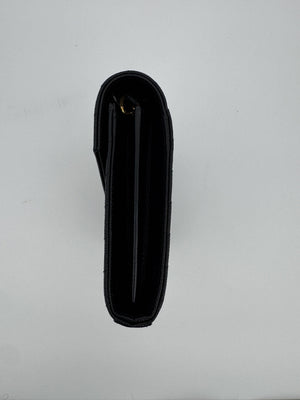 Saint Laurent YSL Black Cassandre Chevron Chain Wallet Gold Hardware - www.unoo.com