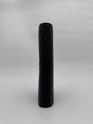 Saint Laurent YSL Black Cassandre Chevron Chain Wallet Gold Hardware - www.unoo.com