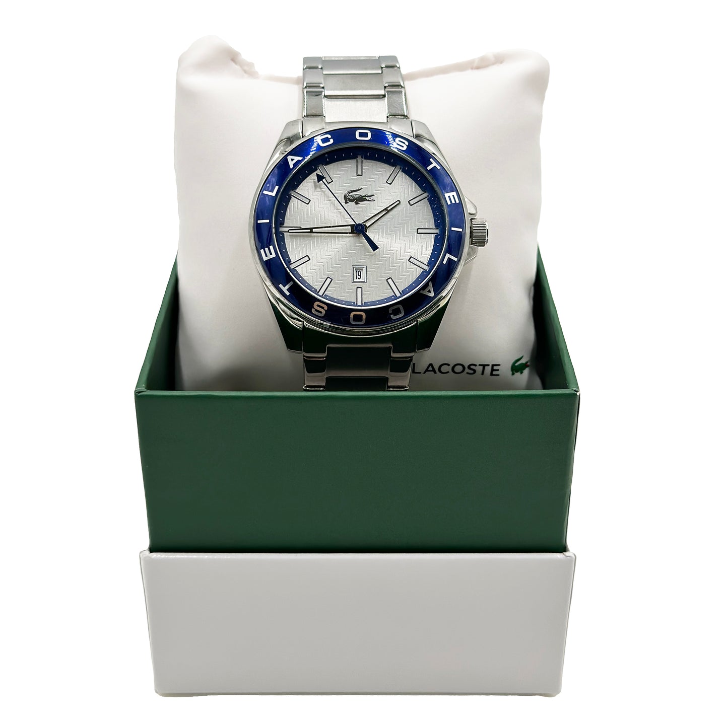 Lacoste Stainless Steel Round Analog Silver Dial Men's Watch 2010887