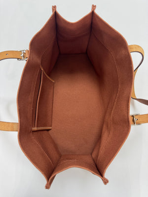 Hermes Etriviere Elan Tote Bag Toile H Canvas Hunter Leather Brown 2011 France - www.unoo.com