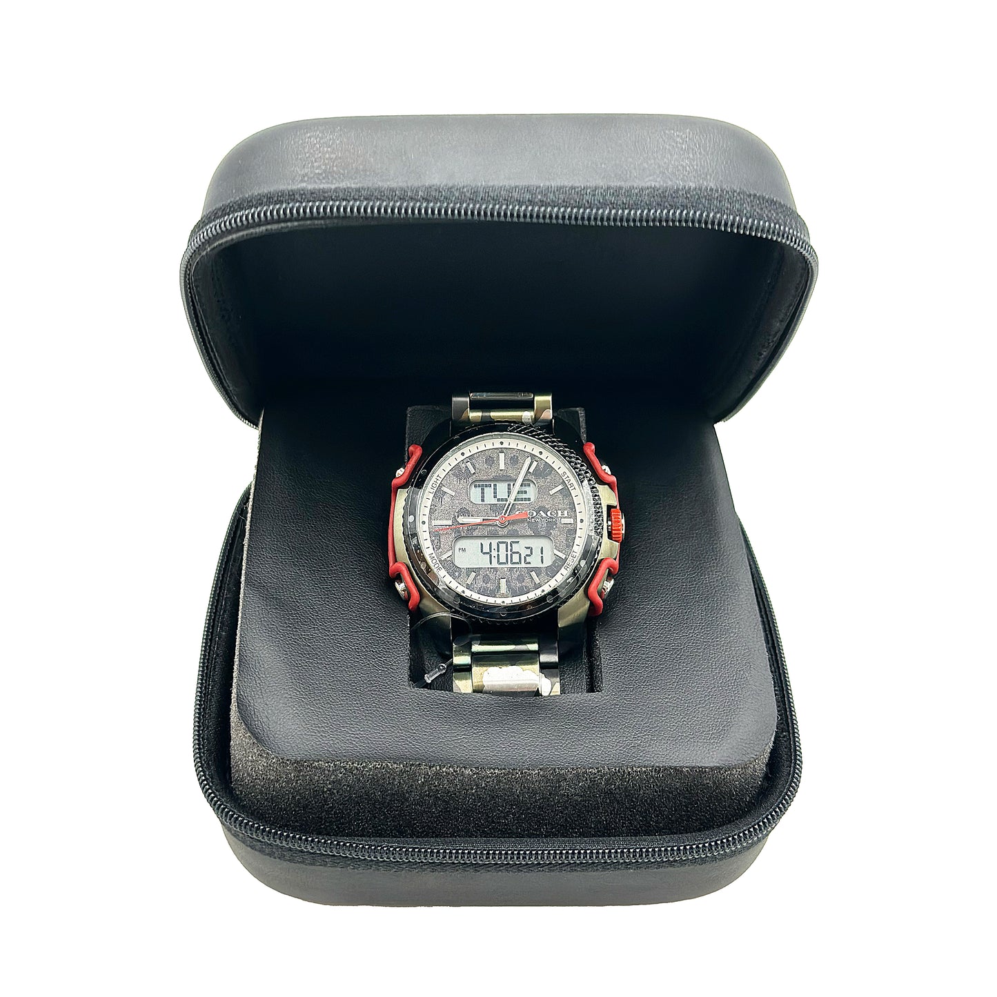 Coach Multifunction Stainless Steel Camo Band Analog/Digital Watch 14602458