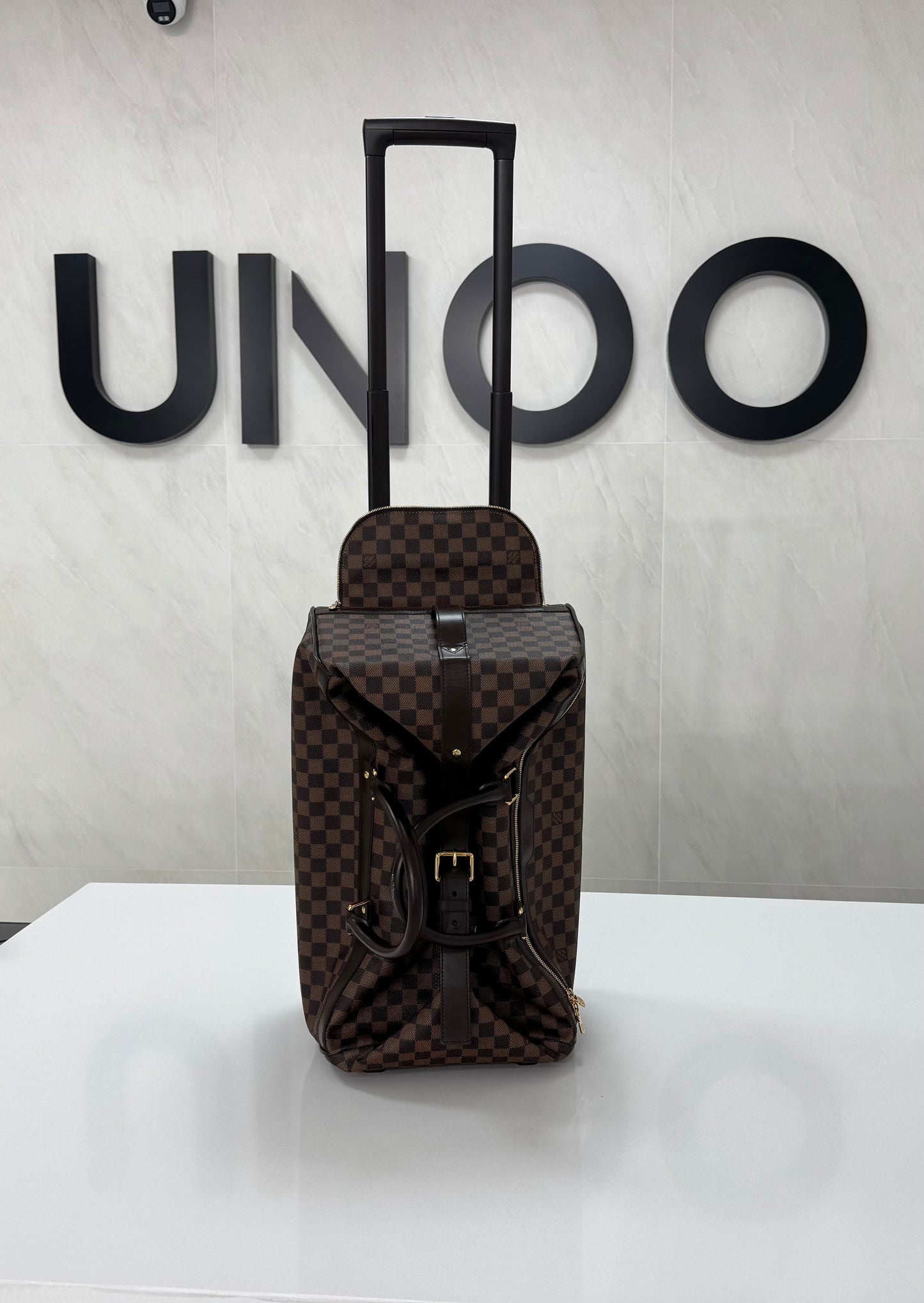 Louis Vuitton Eole 50 Damier Ebene Rolling Duffle with Hidden Handle - Pre Loved