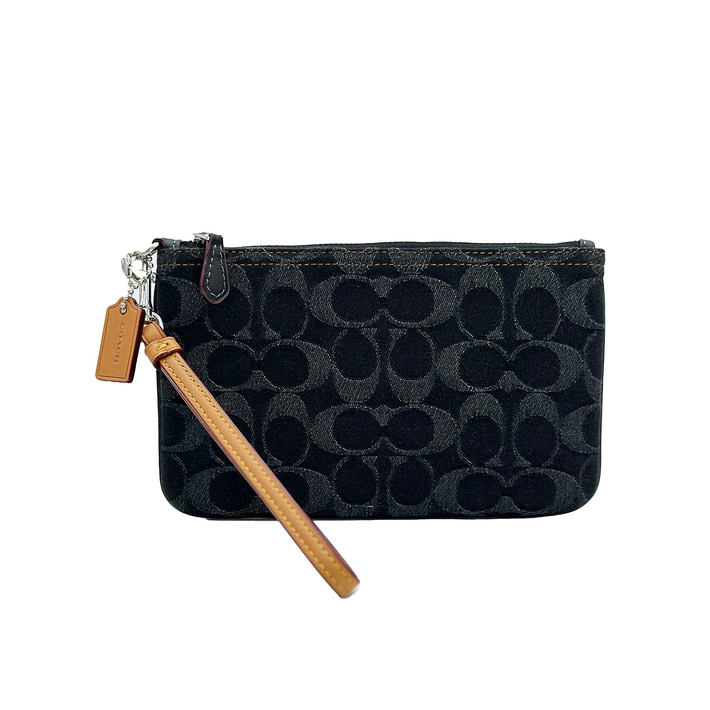 Coach Small Wristlet In Signature Denim