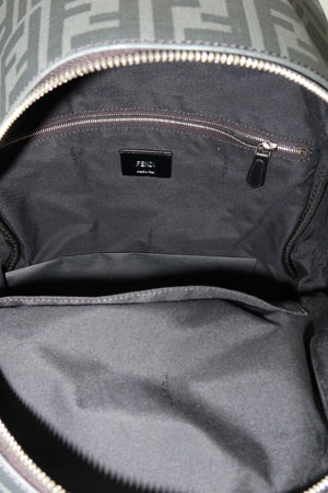 Fendi FF Diagonal Backpack Black Zucca Nylon Leather Yellow Stripe - www.unoo.com