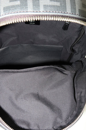 Fendi FF Diagonal Backpack Black Zucca Nylon Leather Yellow Stripe - www.unoo.com