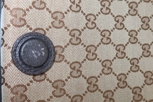 Gucci Monogram Flap Messenger Bag Beige Dark Brown GG Canvas - www.unoo.com