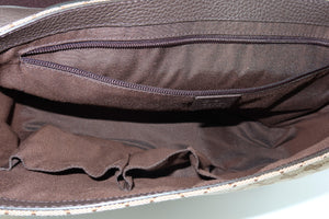 Gucci Monogram Flap Messenger Bag Beige Dark Brown GG Canvas - www.unoo.com