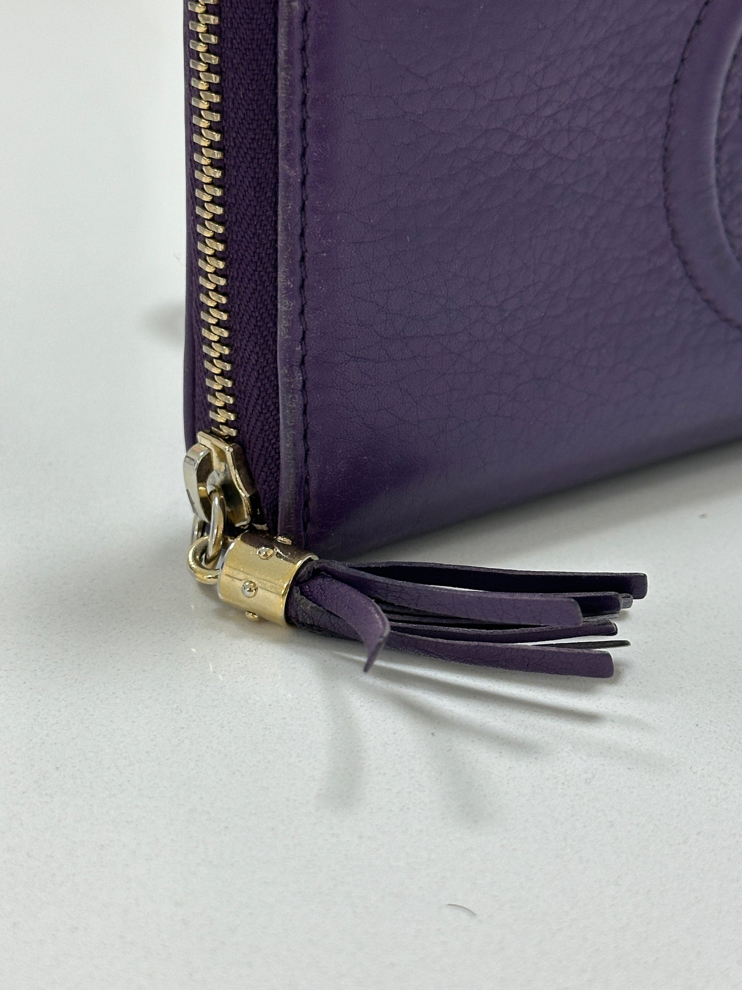 Gucci Interlocking G Leather Wallet Purple - PRE OWNED