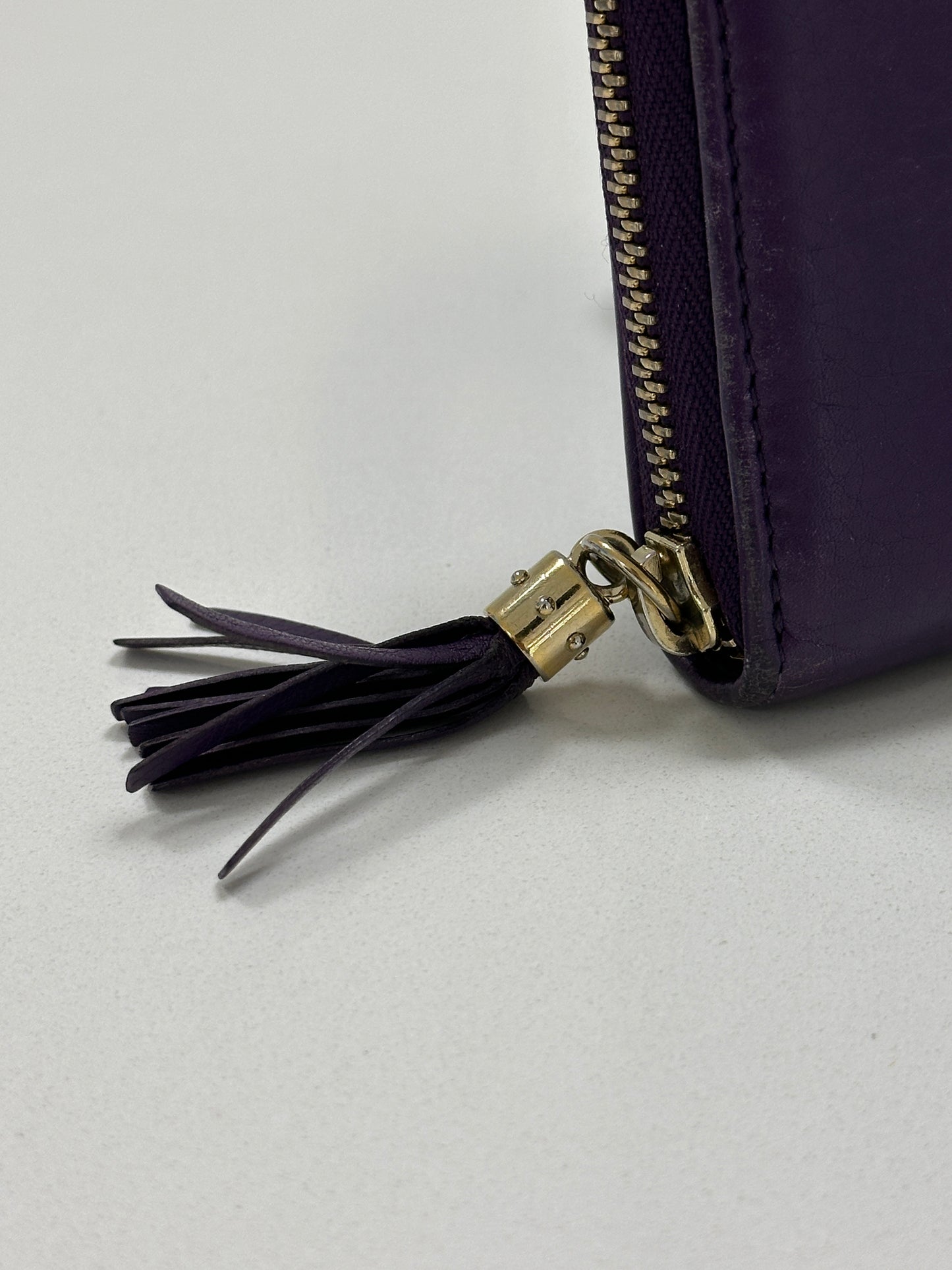 Gucci Interlocking G Leather Wallet Purple - PRE OWNED