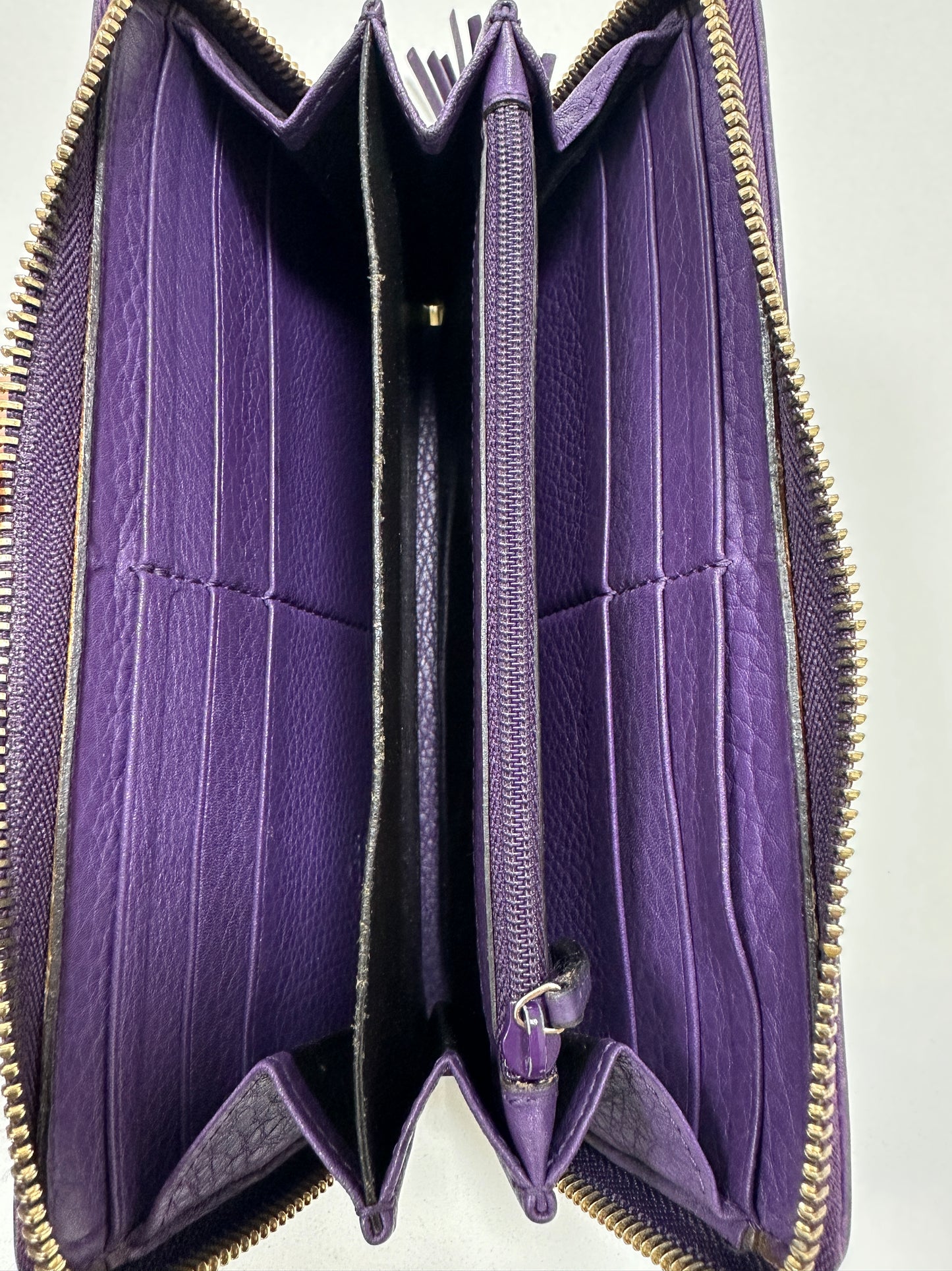 Gucci Interlocking G Leather Wallet Purple - PRE OWNED