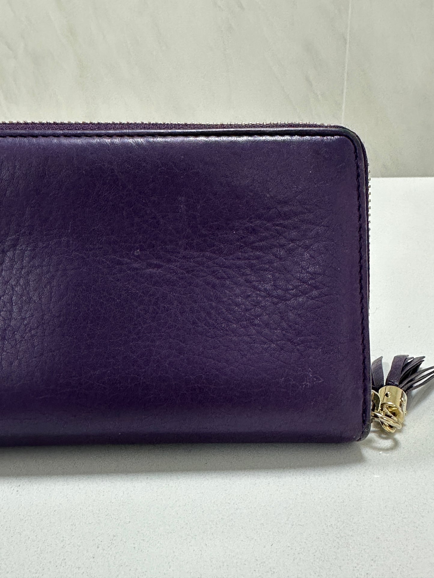 Gucci Interlocking G Leather Wallet Purple - PRE OWNED