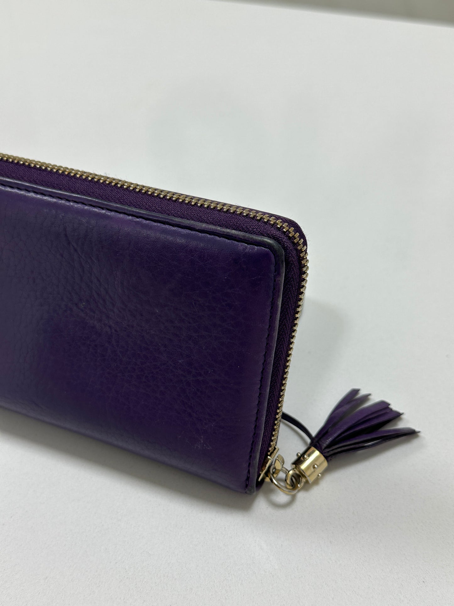 Gucci Interlocking G Leather Wallet Purple - PRE OWNED