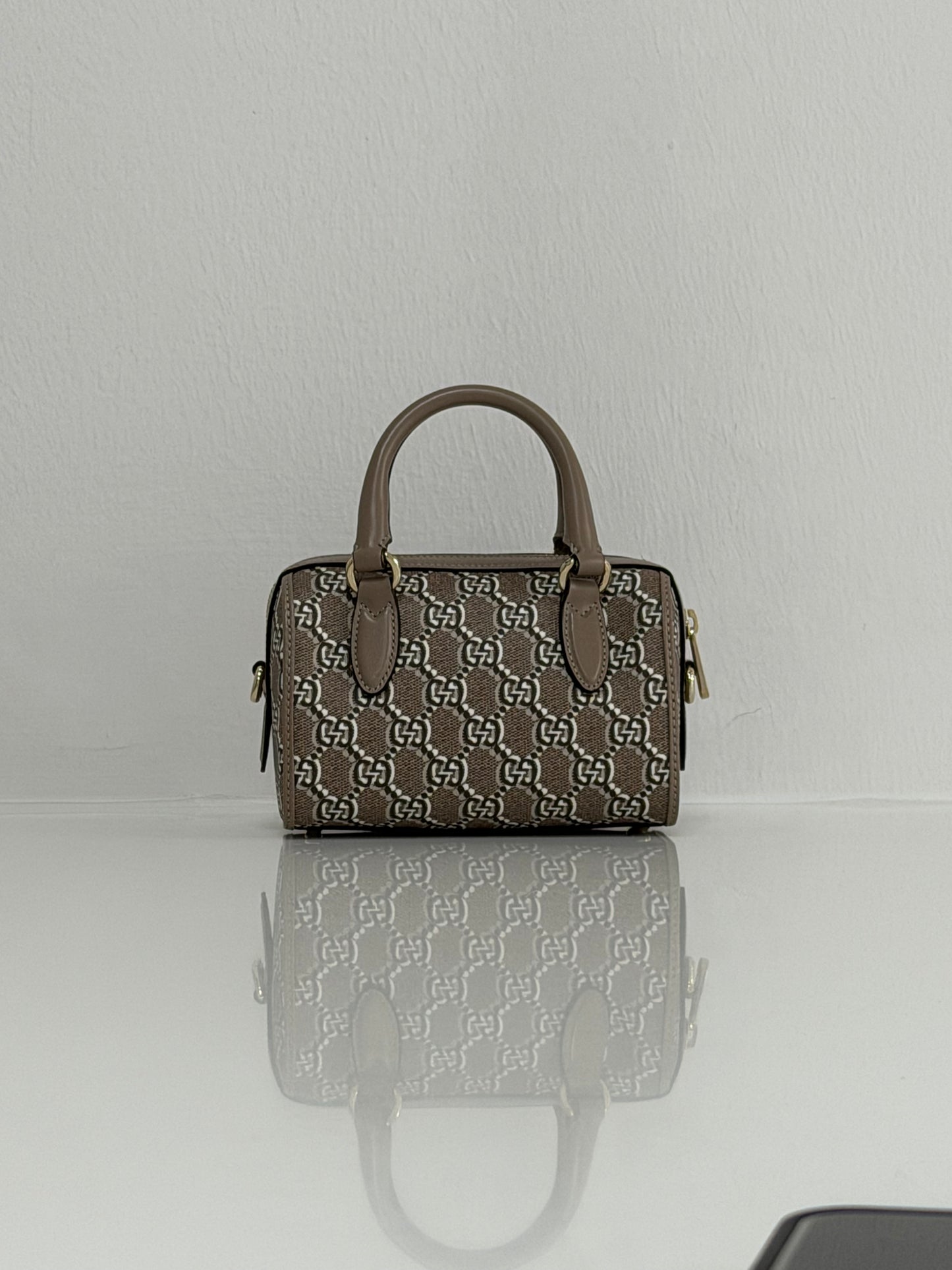 Gucci GG Shadow Monogram Coated Canvas/Leather Mini Ophidia Bowler Bag - PRE OWNED