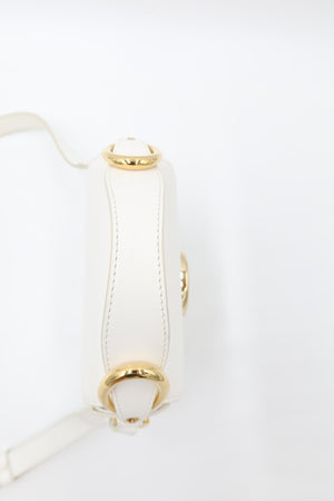 Chloé Shiny Calfskin Suede Mini C Double Carry Bag Brilliant White – additional photo 10