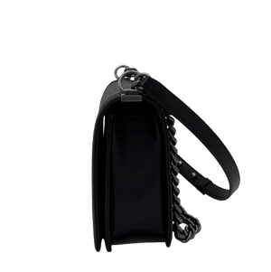 Chanel Boy Large Black Quilted Caviar Leather Bag with Aged Ruthenium Hardware - www.unoo.com