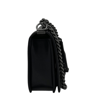 Chanel Boy Large Black Quilted Caviar Leather Bag with Aged Ruthenium Hardware - www.unoo.com