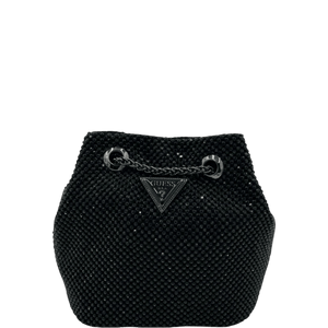 Gues Lua Rhinestone Mini Bucket Bag-Black - www.unoo.com