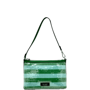 Kate Spade Lulu Seaside Stripe Sequin East West Pouchette - Green - www.unoo.com