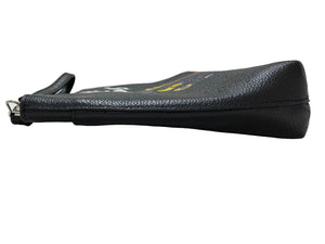 Balenciaga x The Simpsons Black Leather Gus Pouch Wristlet Clutch Bag - www.unoo.com