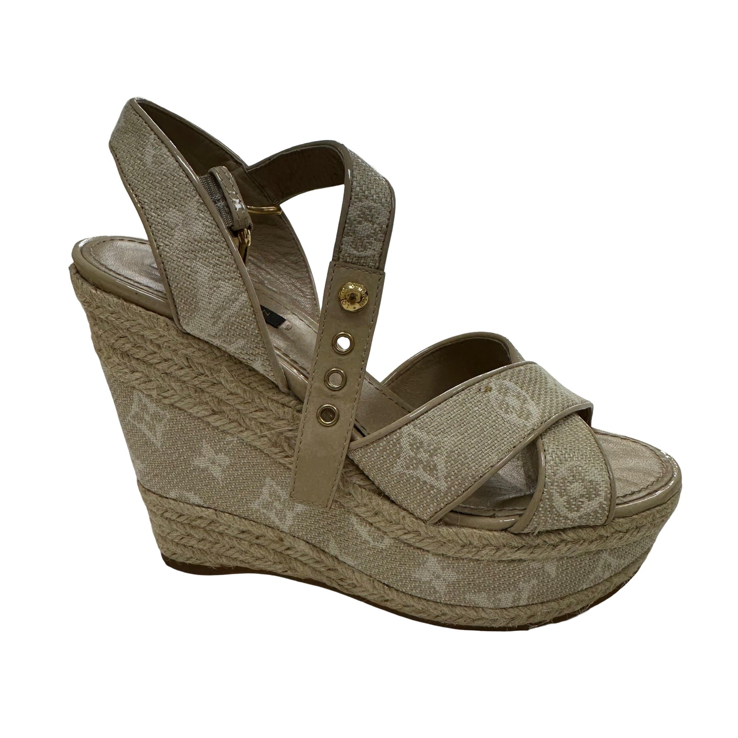 Louis Vuitton Canvas Monogram Nil Espadrille Wedge Sandals - Pre owned